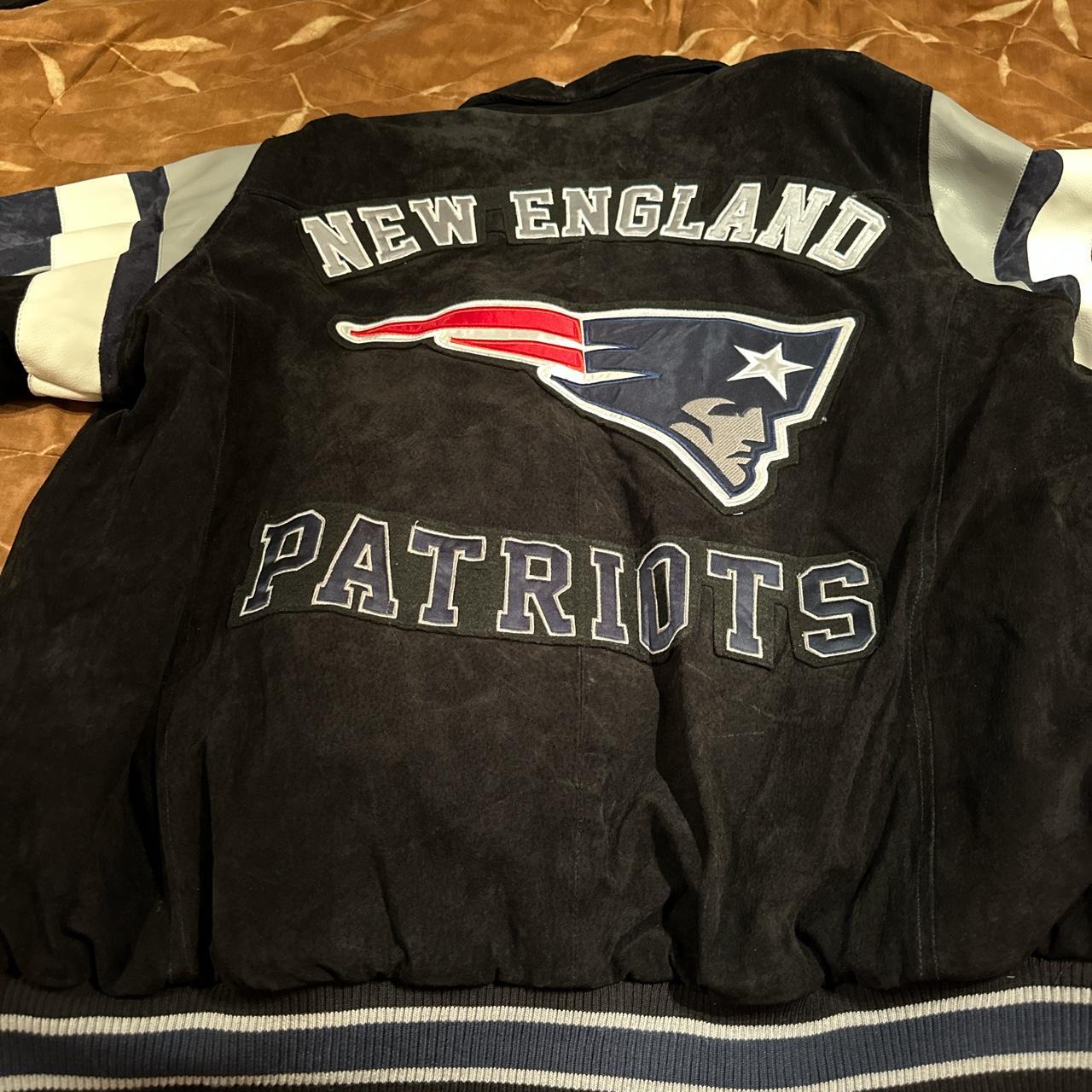 New England Patriots Biker Jacket Tagged as - Depop