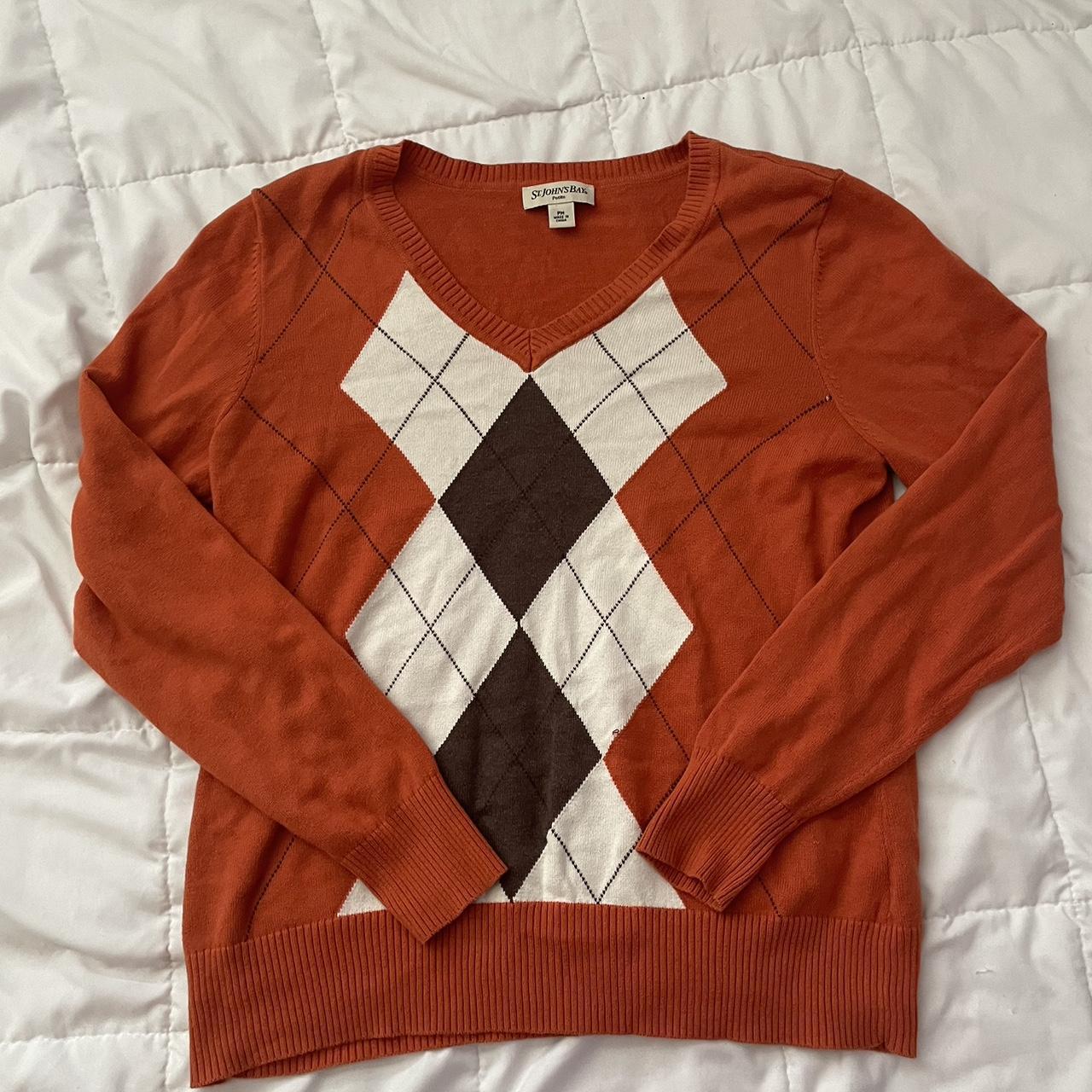 Orange argyle outlet sweater