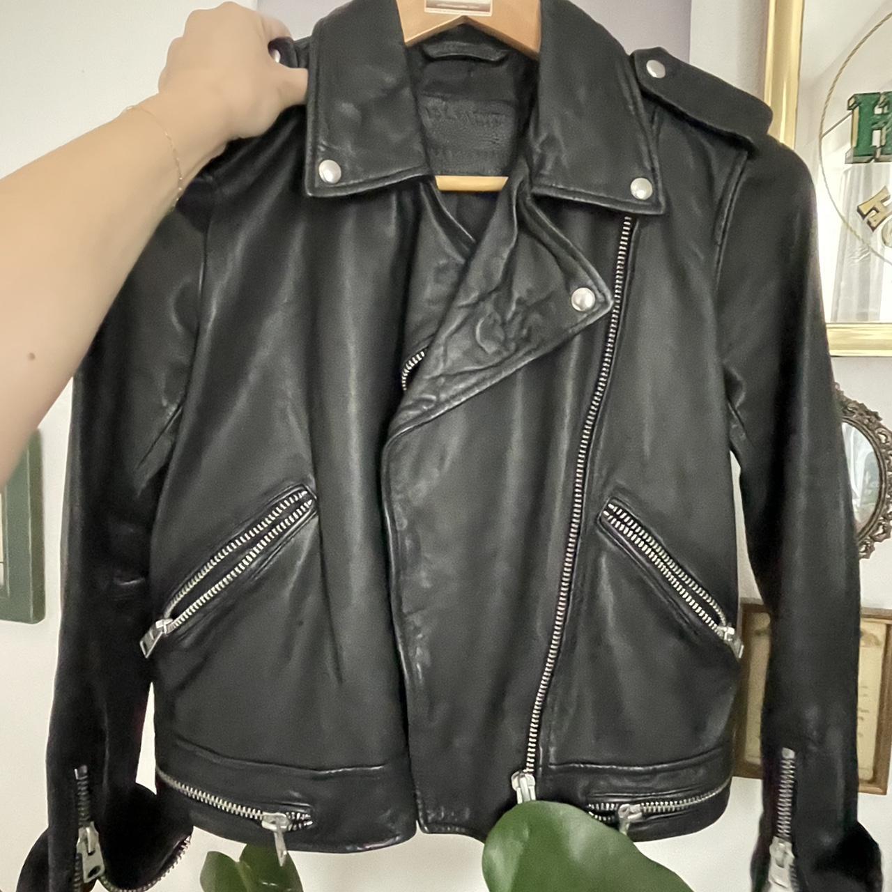 Allsaints kahawa clearance leather biker jacket