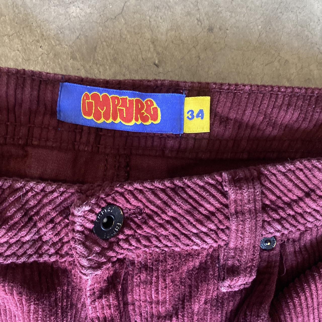 Empyre courdoroy burgundy pants Size 34 All flaws... - Depop