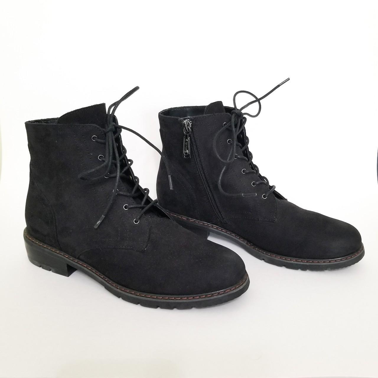 Blondo Waterproof Leather Black Combat Boots Depop