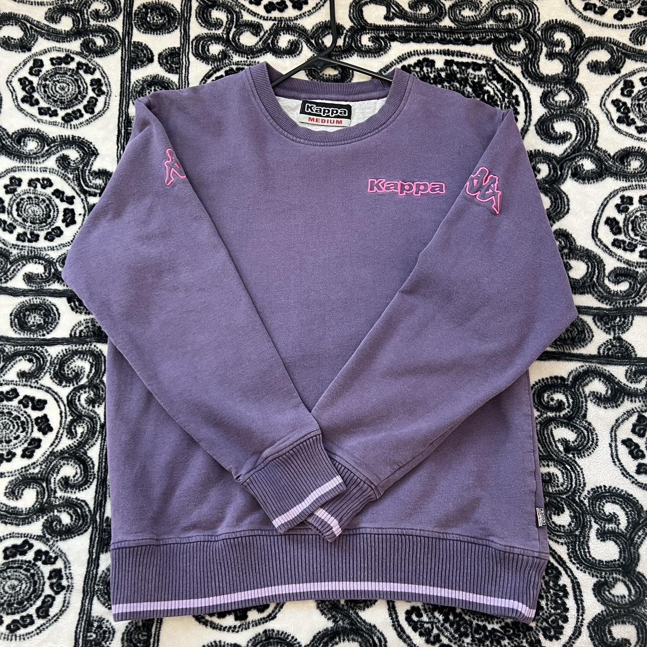 purple kappa crewneck sweatshirt, length: 23.5”, pit...