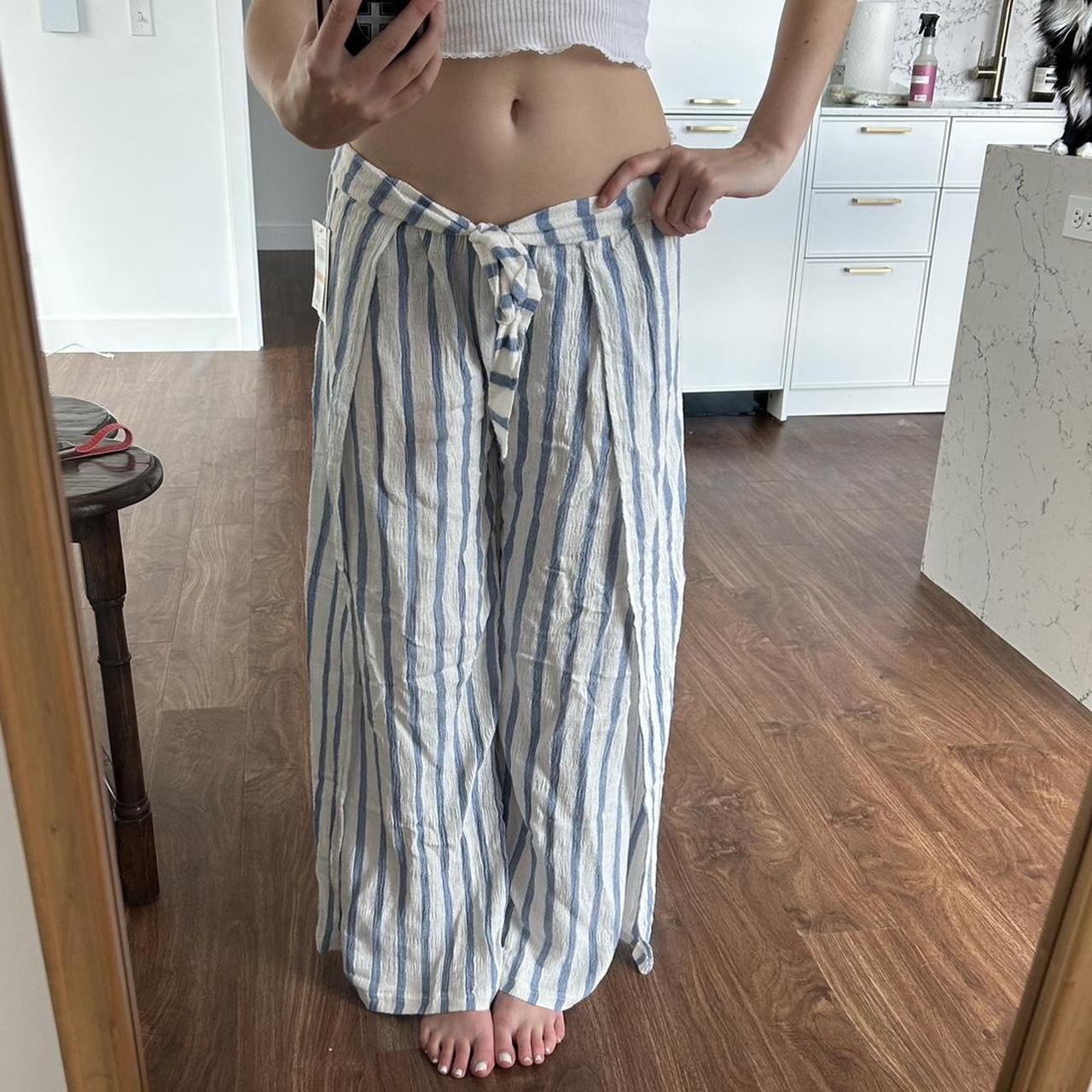 Women's Striped Wide Leg Lounge Pants + Pockets