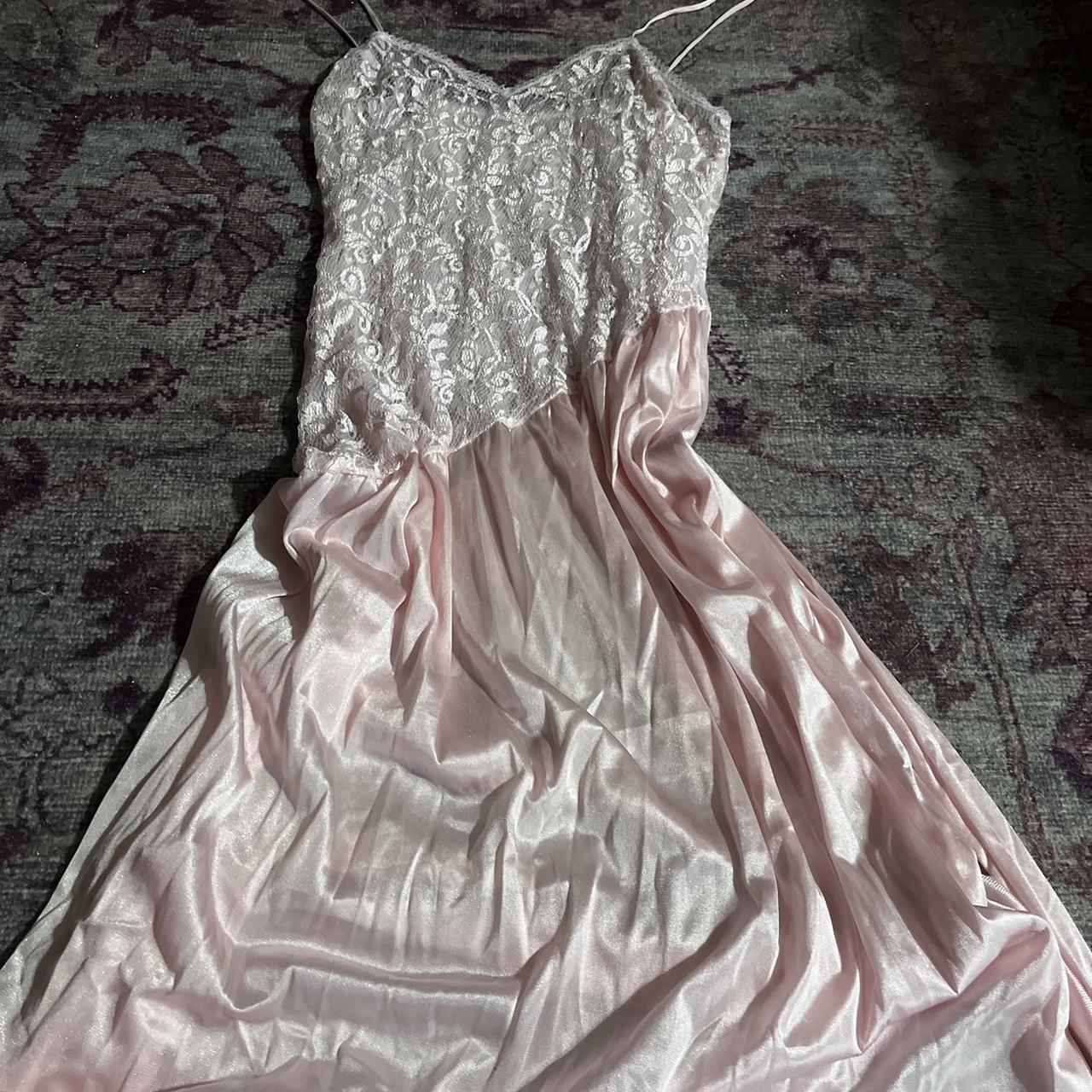 Silly and Lacey baby pink lingerie maxi dress Size m - Depop