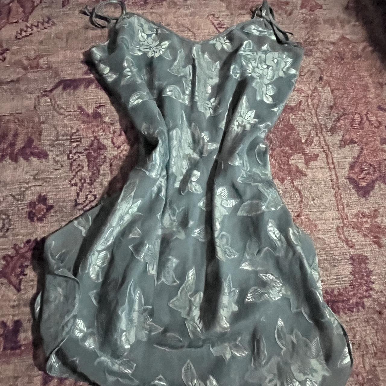 Dusty teal Lingerie dress Size m - Depop