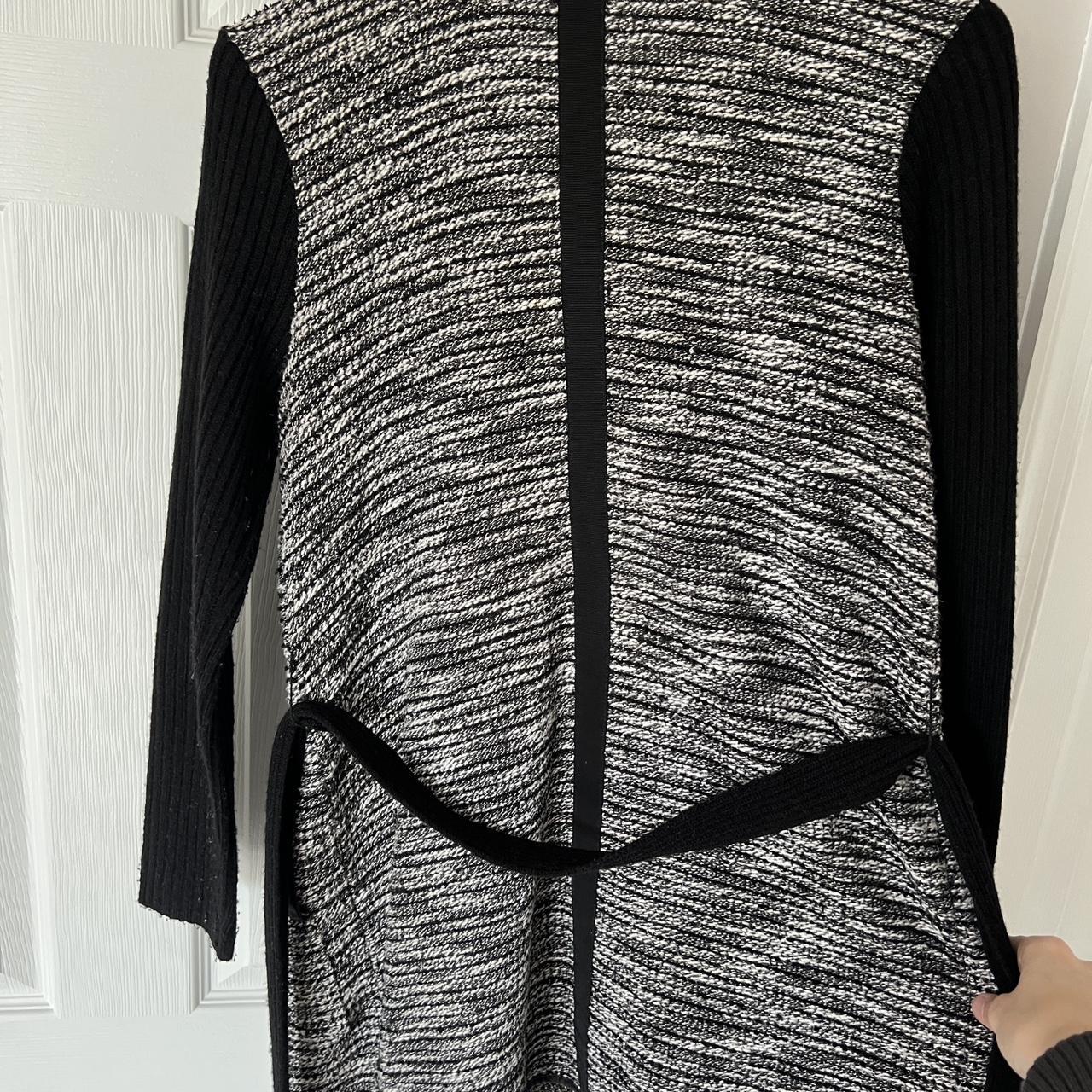 BCBG MaxAzria grey and black cardigan sweater with