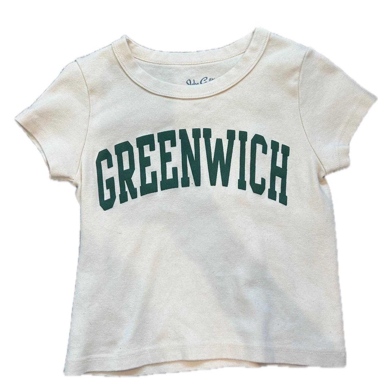 Greenwich white baby tee from Brandy Melville 🤍💚 Depop
