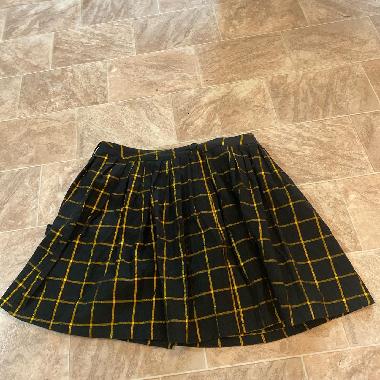 Navy and yellow skirt. Brand: Black Friday Size:... - Depop