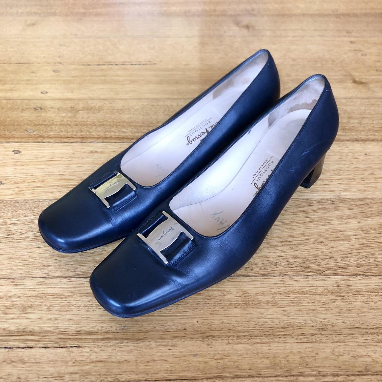 Salvatore Ferragamo Black Leather Gancini Logo | Depop