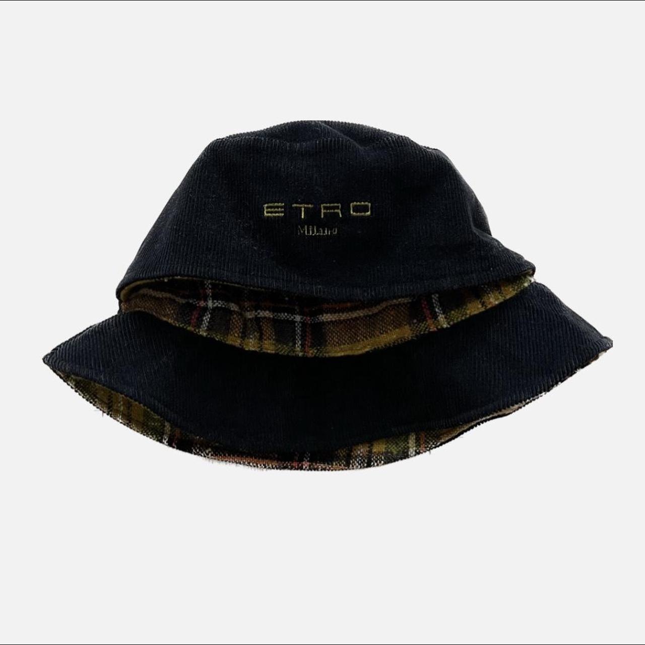 Soft black corduroy ETRO bucket hat two ways to...