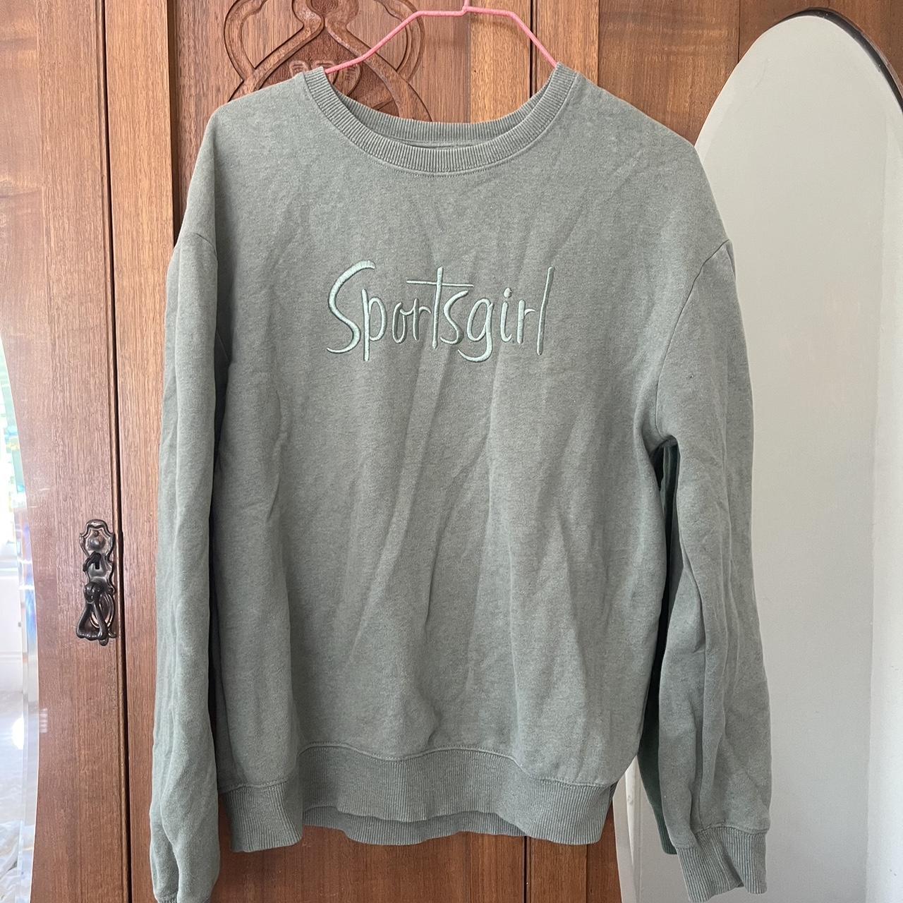 Green sports girl sweater Has a warm fleecy type... Depop