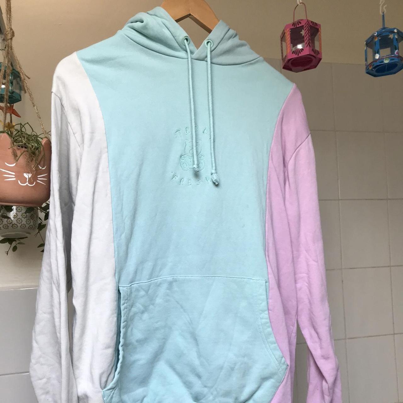 Teddy Fresh Pastel Colour Block Hoodie Size Medium Depop