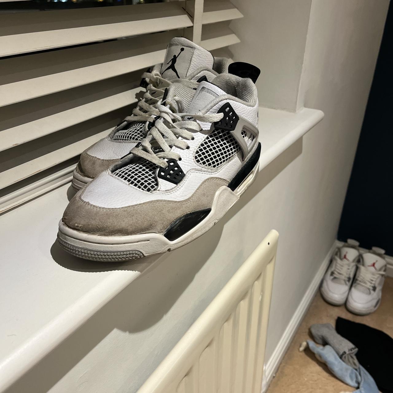 tan and black jordan 4s