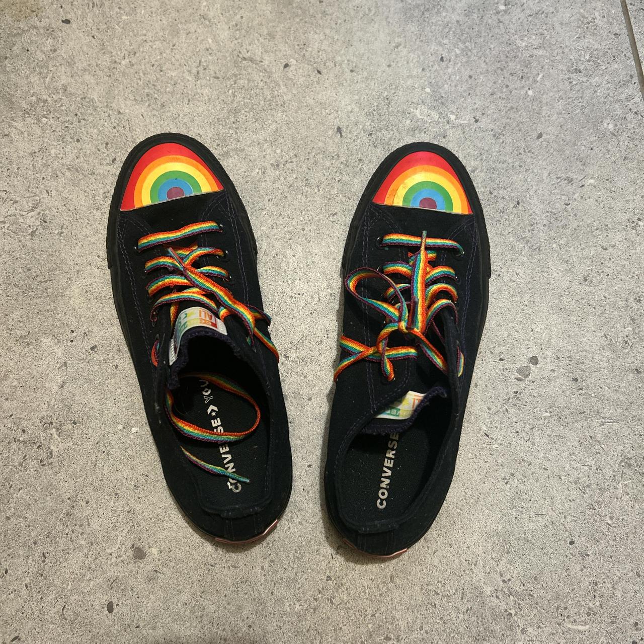 Converse Pride trainers with rainbow detailing Men s