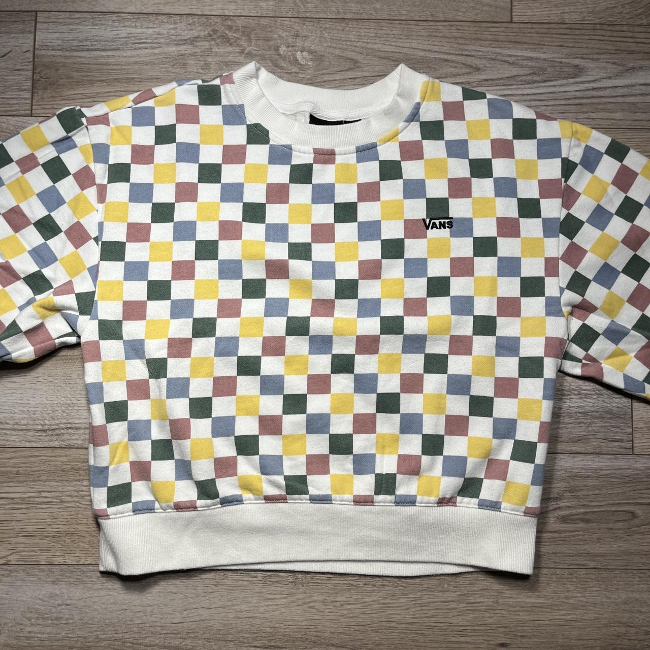 Checkered sweatshirt vans best sale