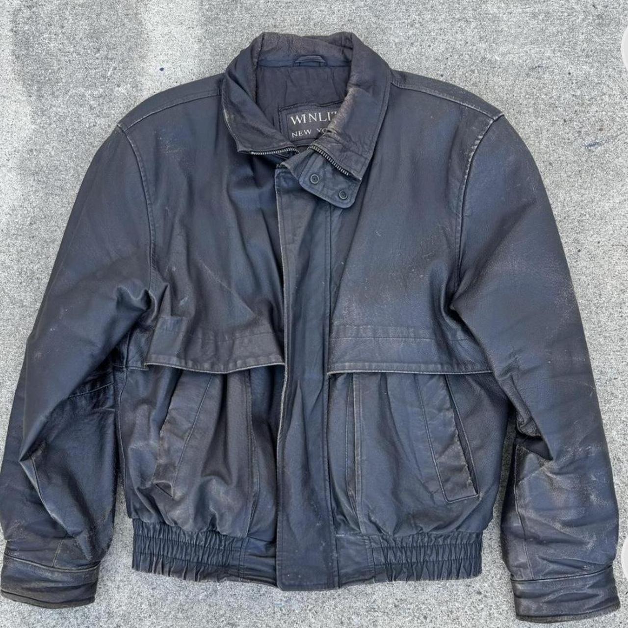 Vintage Leather Bomber Jacket Super dope style and... - Depop