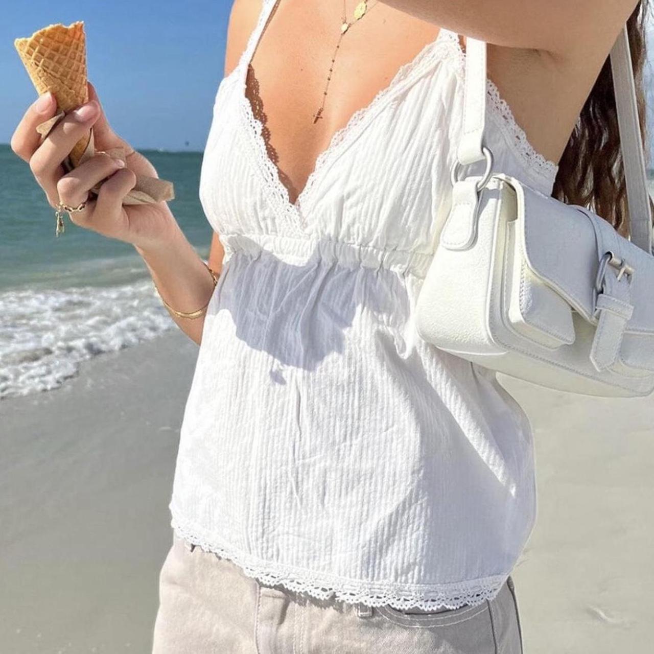 Brandy Melville Edith Tank Lace no flaws Depop