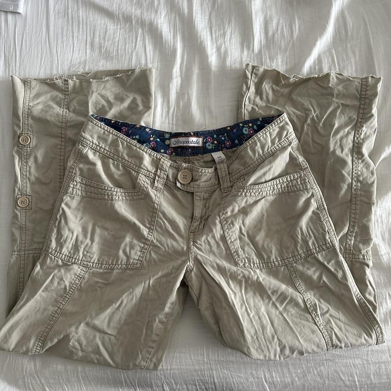 Aeropostale low rise vintage tan beige cargo pants... Depop