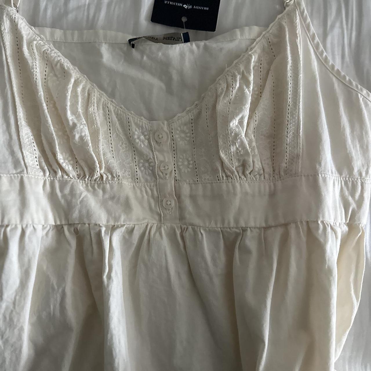 Brandy Melville cream Arianna Dress with eyelet... Depop