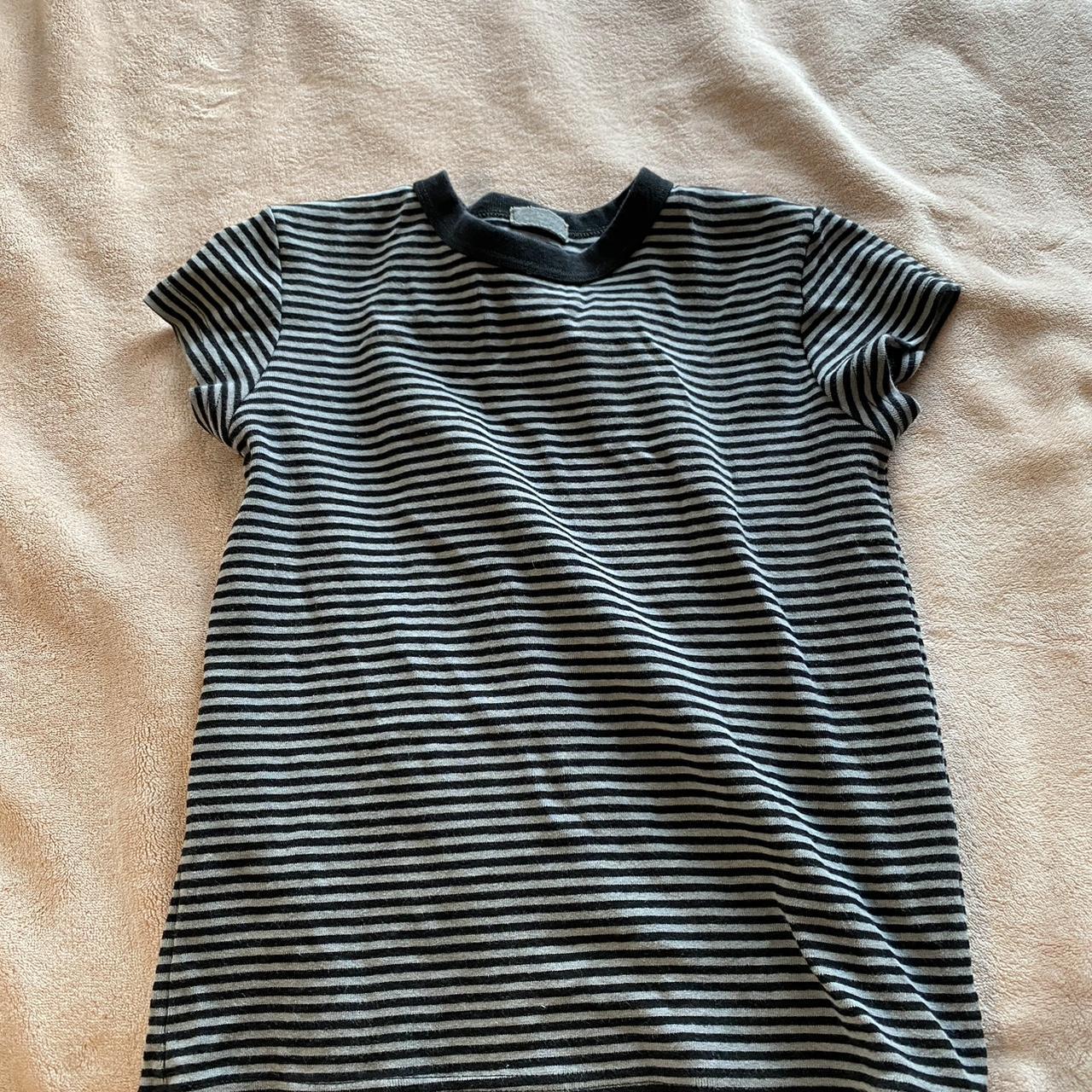 Rare! Black striped brandy shirt! Tight fitted. Depop