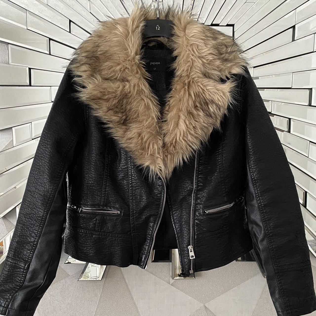 Leather jacket used in good condition Size 12 Depop