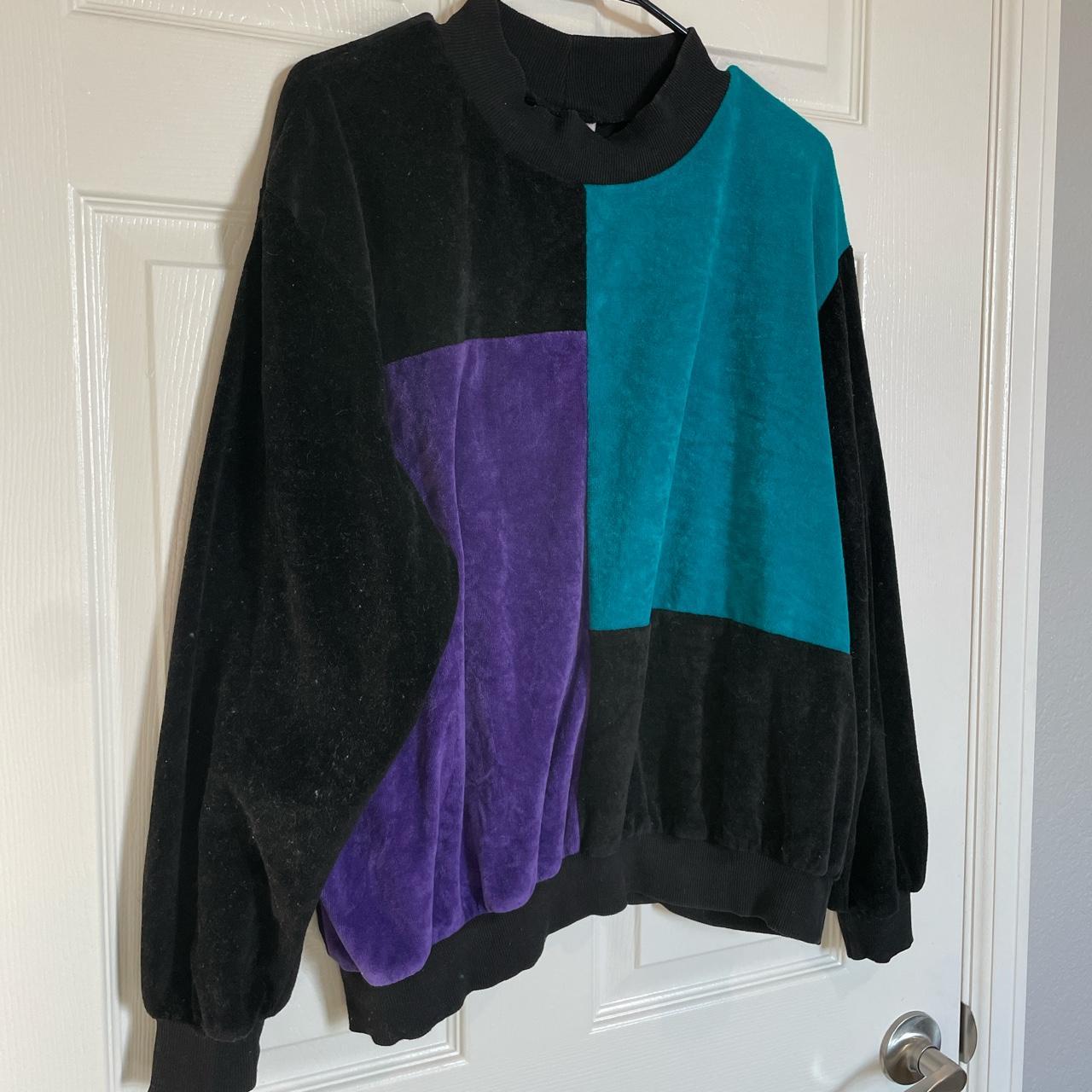Alfred Dunner Women's Purple and Black Sweatshirt