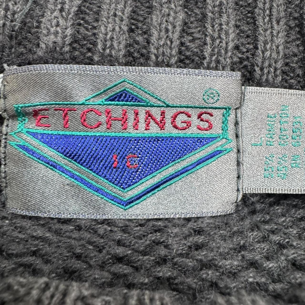 Vintage Men's Sweater - Black/Multi - L – Etching… - image 4