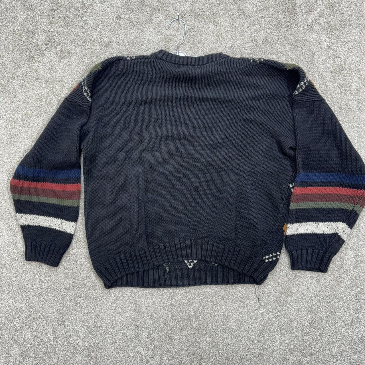 Vintage Men's Sweater - Black/Multi - L – Etching… - image 6