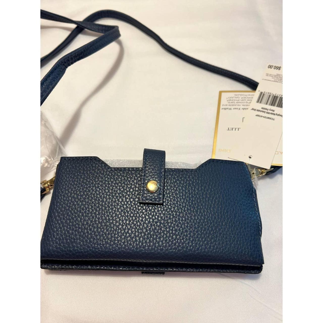 NWT Adrienne Vittadini Charging Wallet buy w/ RFID Protection Navy Pebble