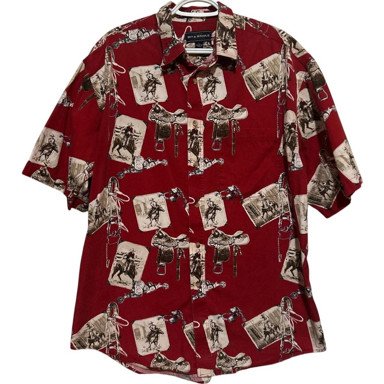 Source Unknown Men's Shirt - Red/Cream - L – Bit … - image 1
