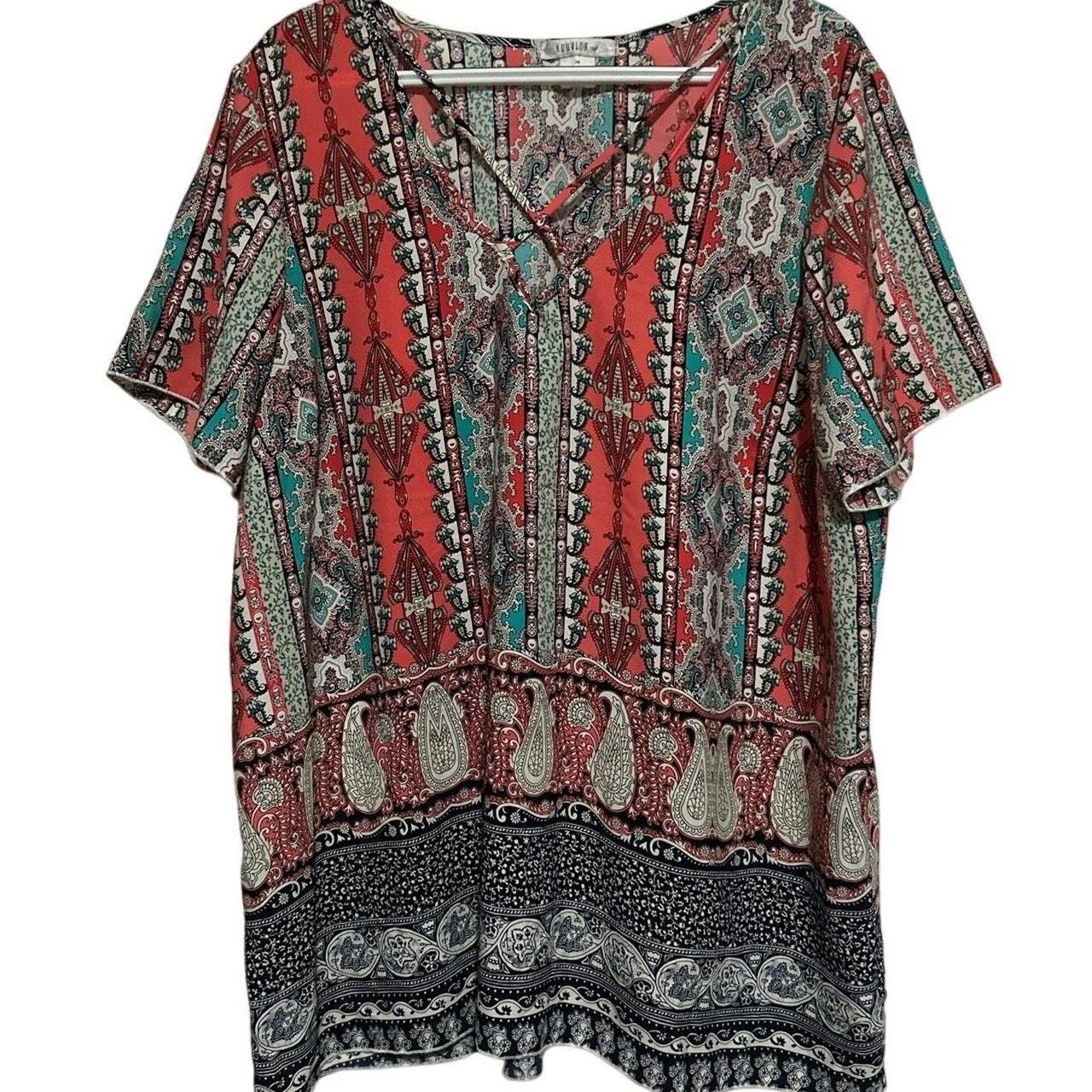 Source Unknown Women's Blouse - Orange/Multi - XX… - image 1