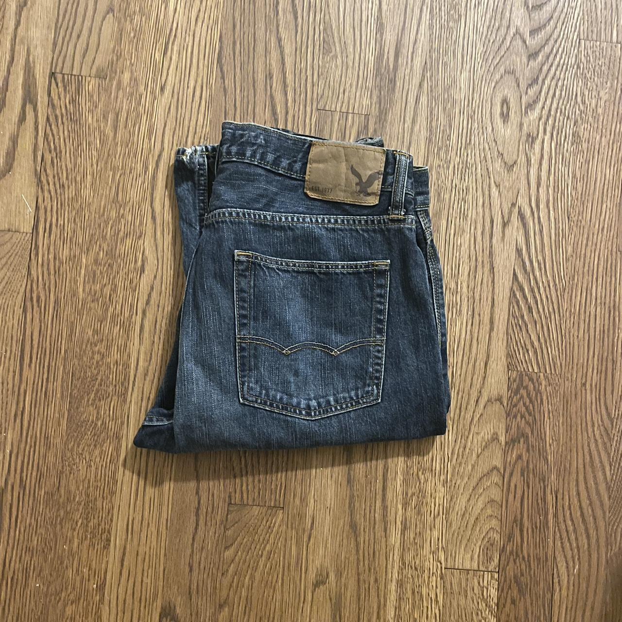 men’s dark wash american eagle jeans, men’s size 33/32 Depop