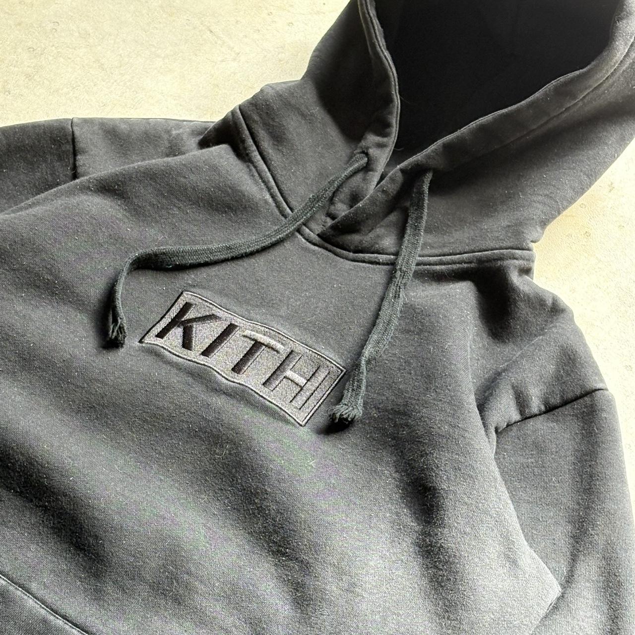 Kith Box Logo Black Hoodie Medium Authentic, thick | Depop