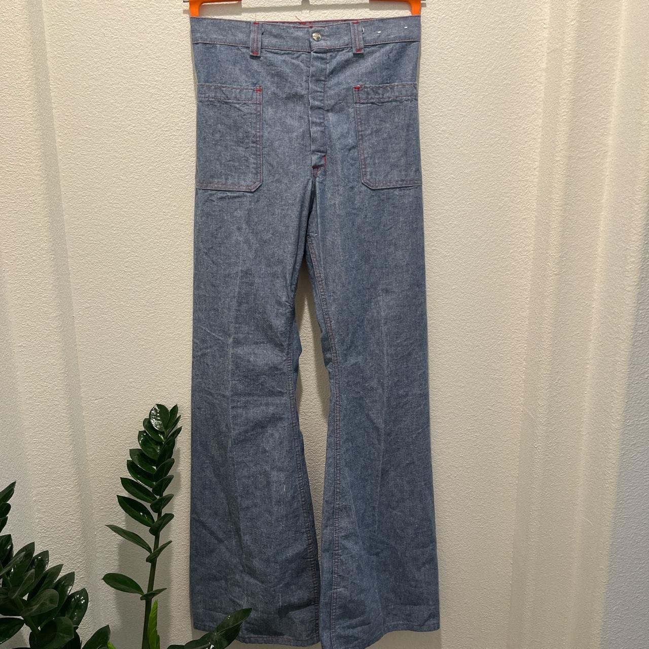 Vintage 1960s/1970s seafarer flare jeans. Made in... - Depop