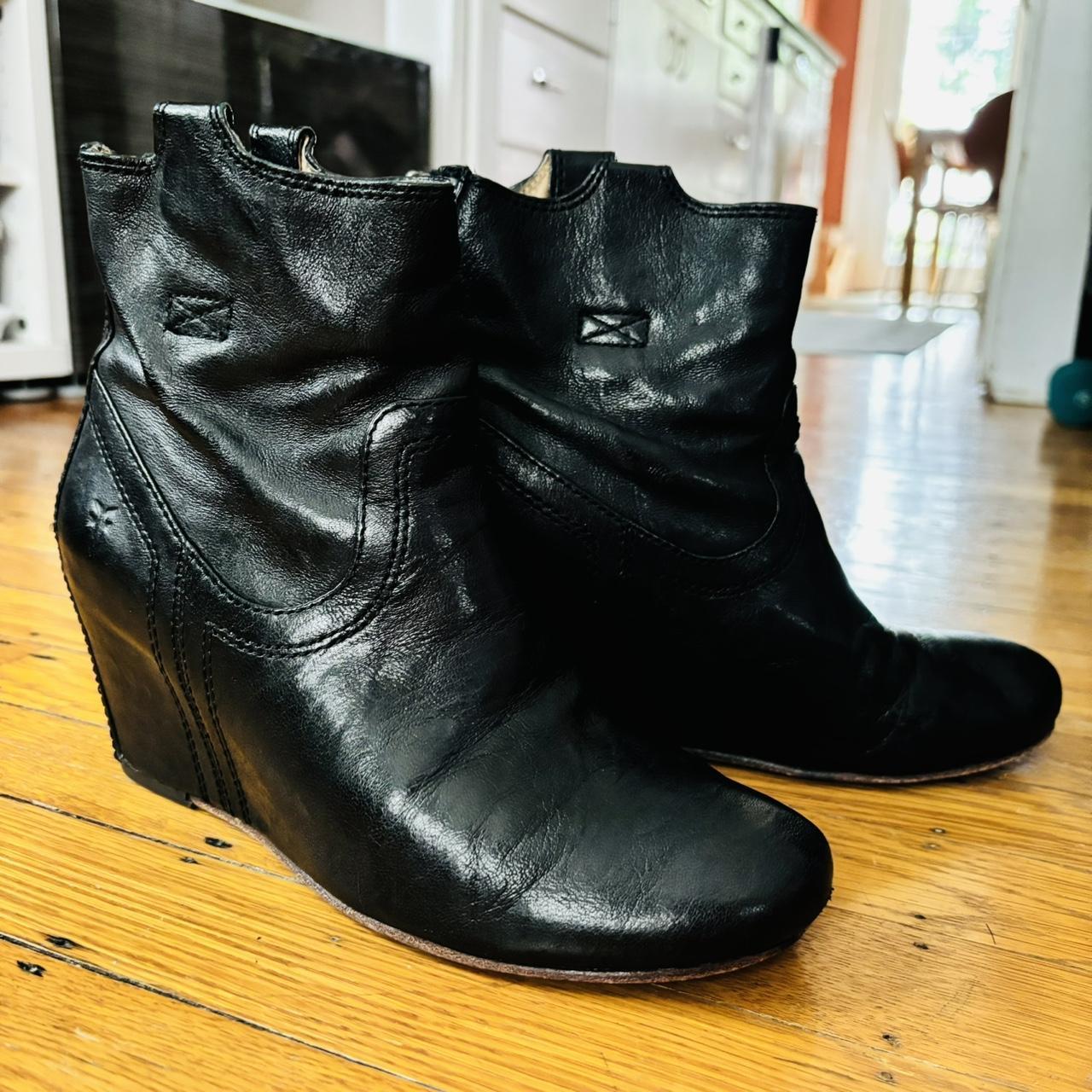 Frye boots wedge heel best sale