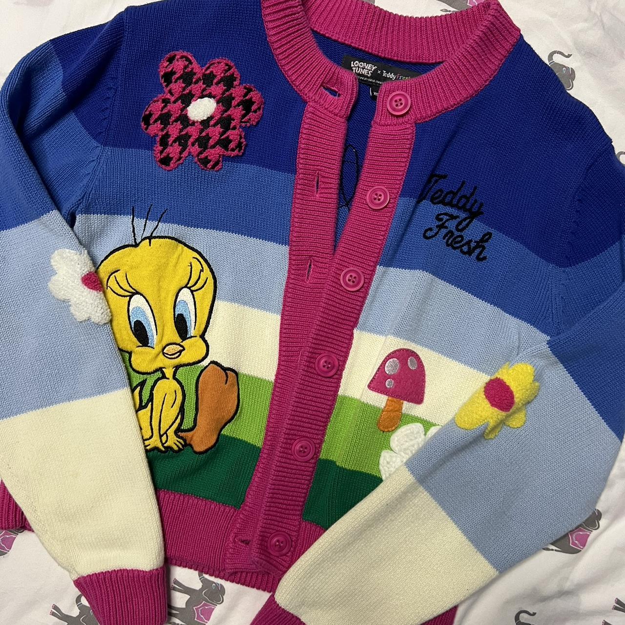 Teddy Fresh Looney Tunes XS Cardigan Excellent... - Depop