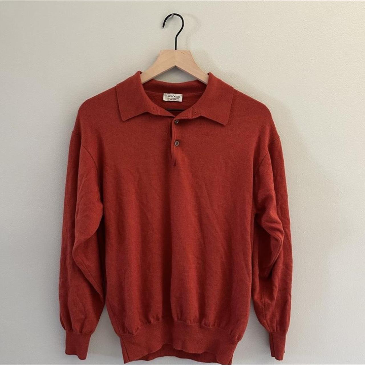 Gran Sasso Men's Size 50 Polo Sweater Wool Silk Cashmere Made shops in Italy