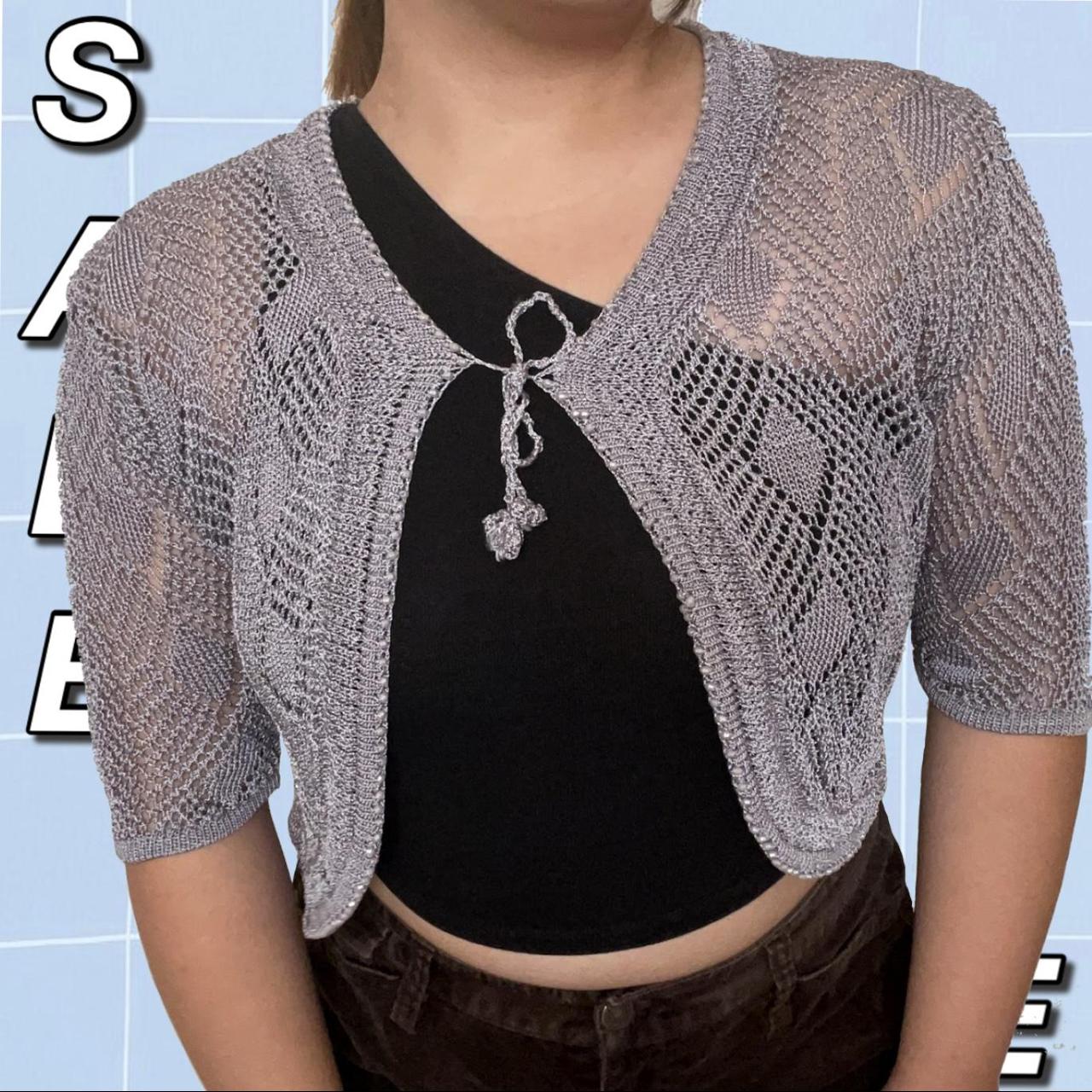 Women's Silver Cardigan Depop