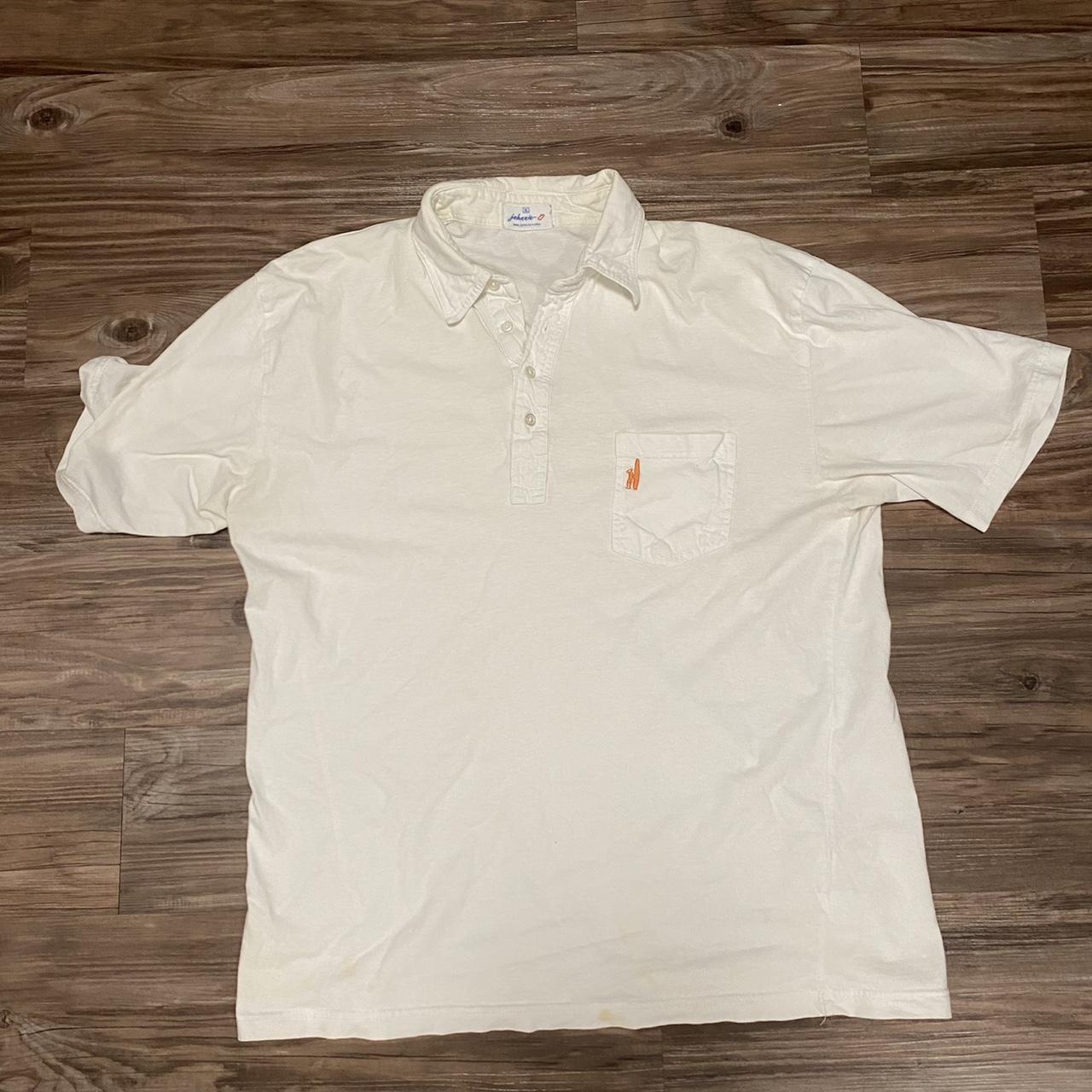 johnnie-o white polo size XL great condition - Depop