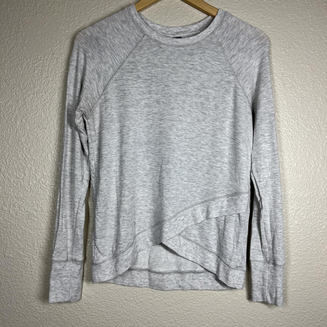 Athleta Sweatshirt Criss Cross Front Heather Gray