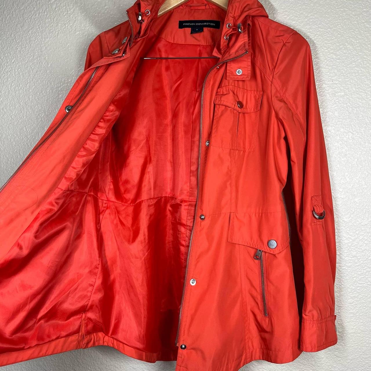 French Connection Rain Jacket Water Resistant Coral... - Depop