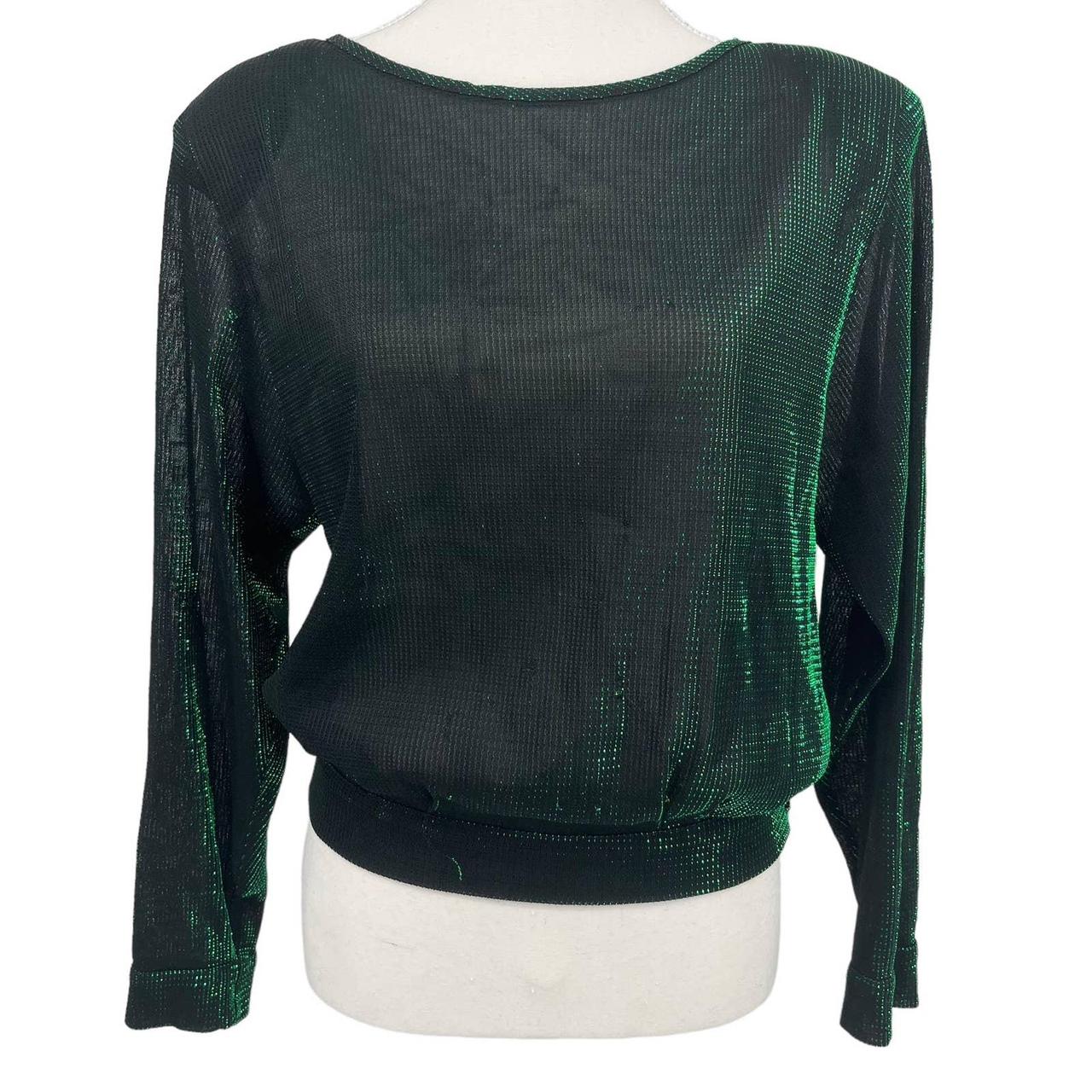 Vintage 80’s Krizia Blouse Metallic Green Made in... - Depop