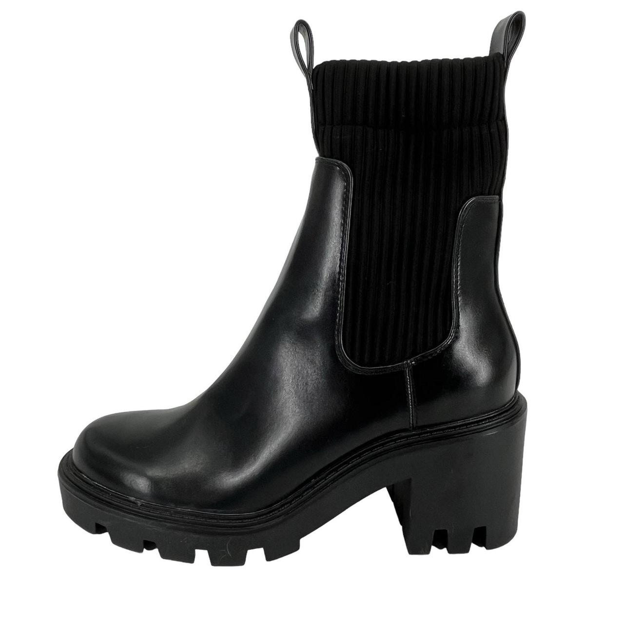 Zara Chelsea Boots Lug Sole Ribbed Sock Mid Depop