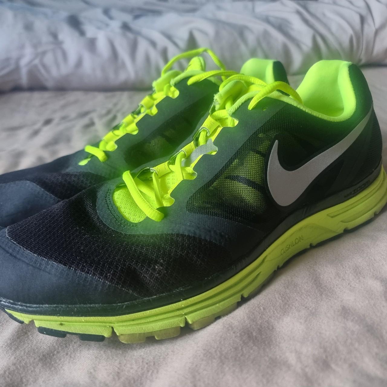 Nike black and lime green running shoes online