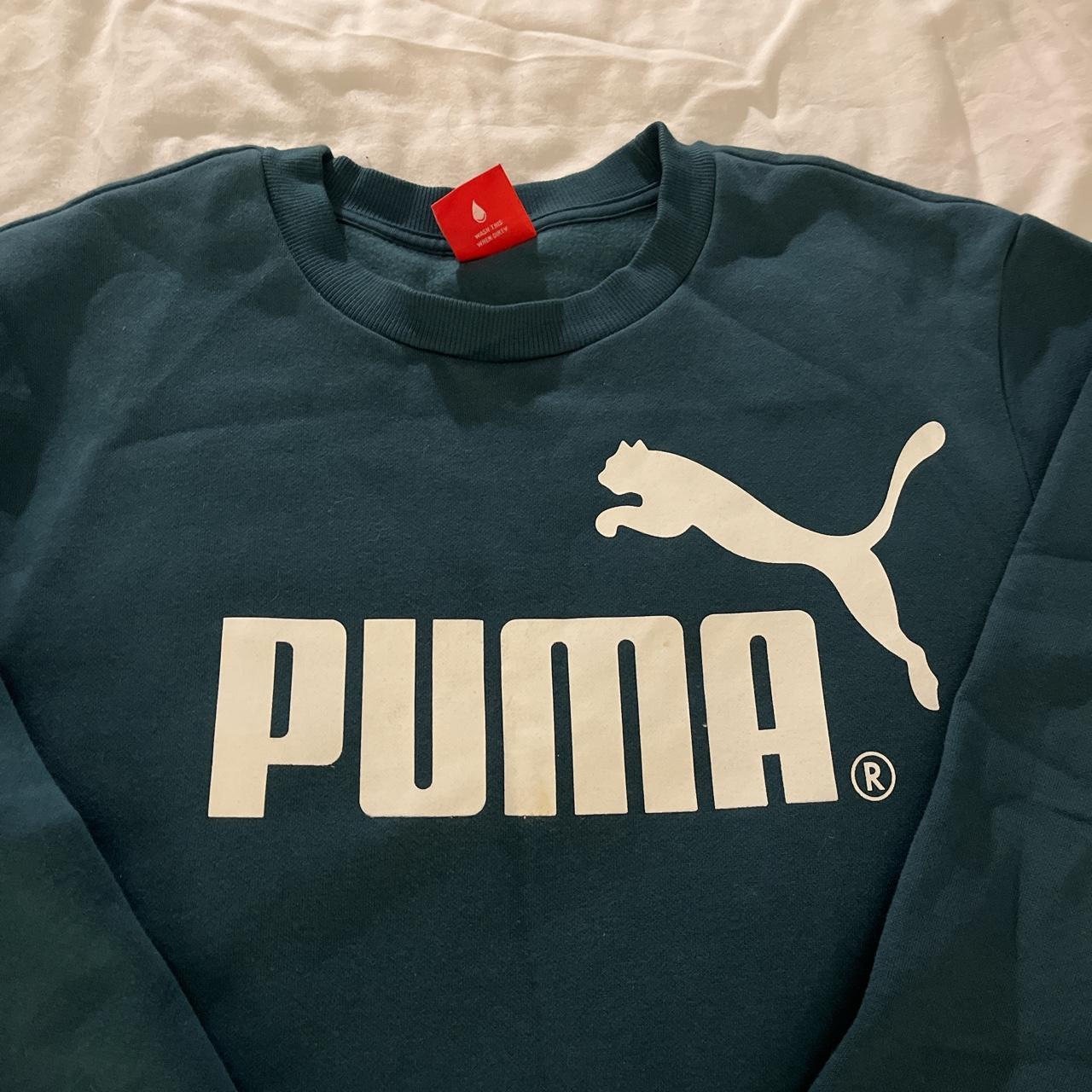 Puma Women's Green Jumper | Depop