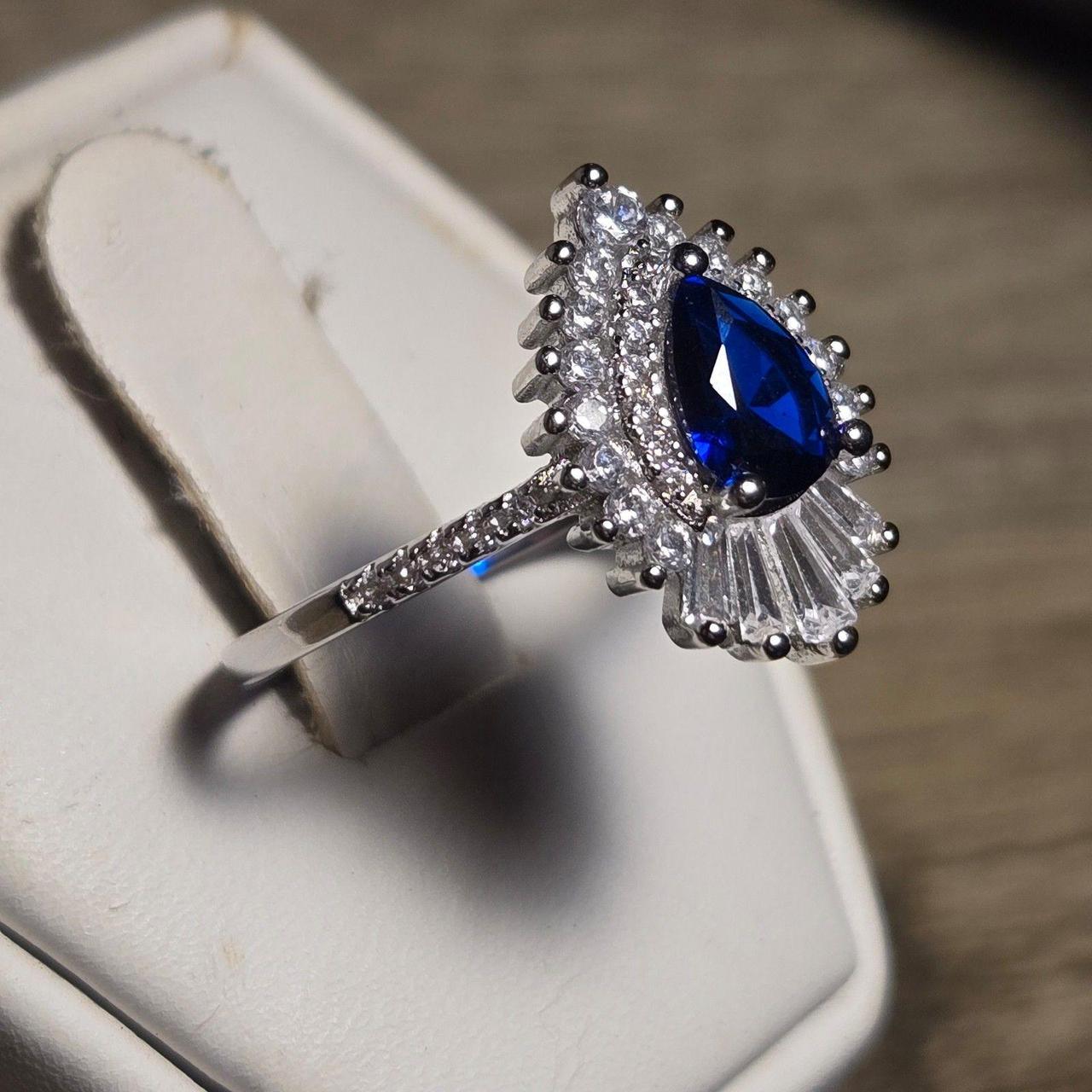 Source Unknown Women's Ring - Blue/White – Sterli… - image 2