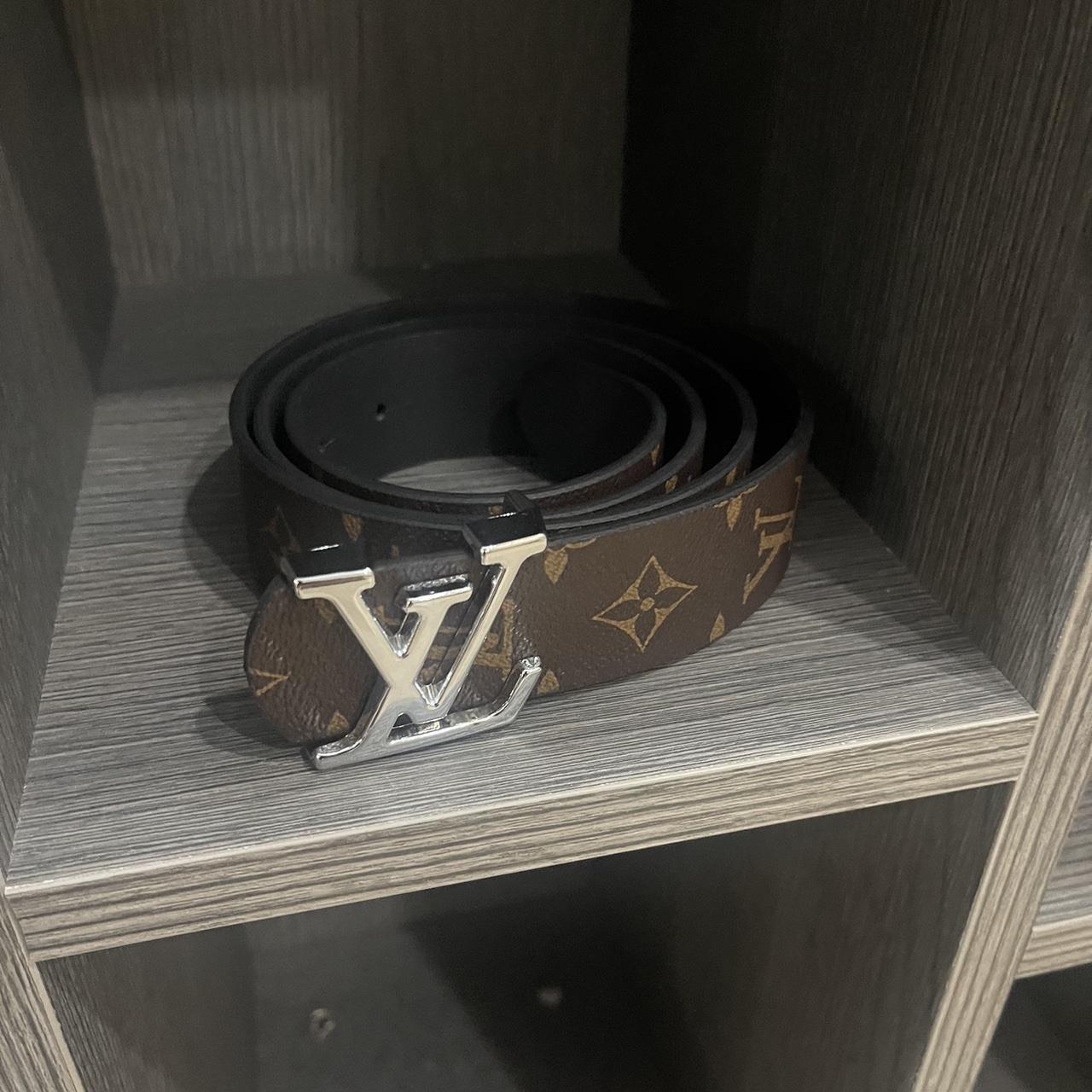 Louis Vuitton black buckle, brown plaid size 32 - Depop