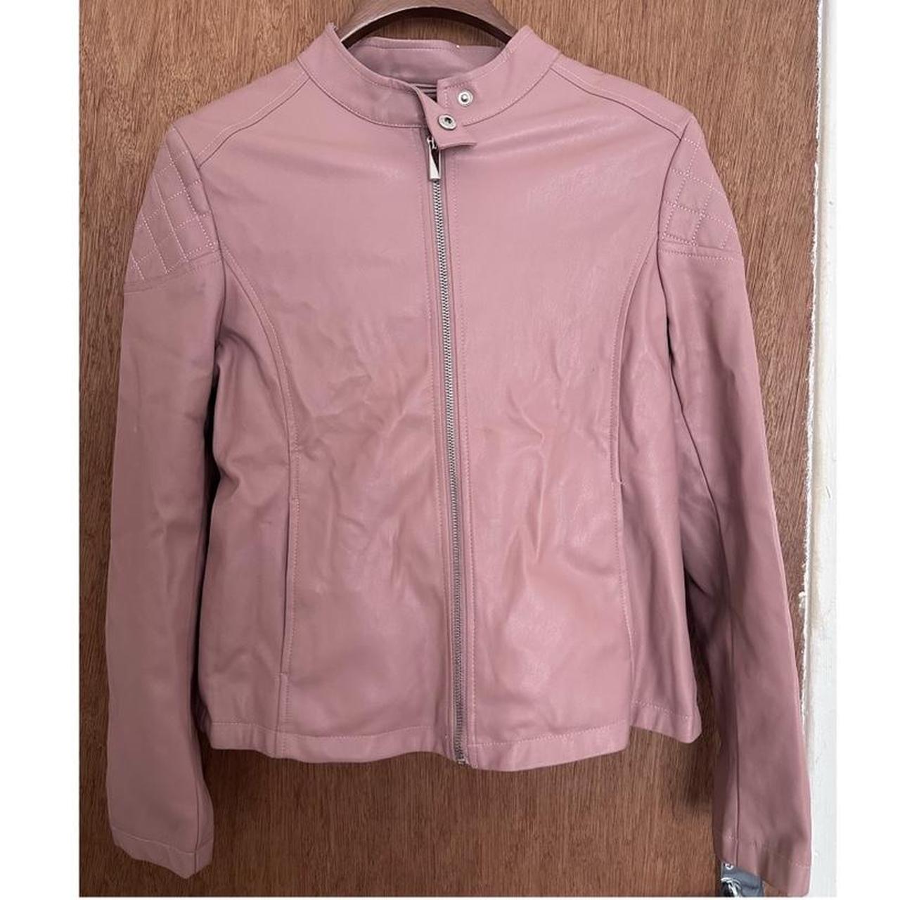 ~ Breakout Outerwear ~ Light Pink Leather Jacket... - Depop