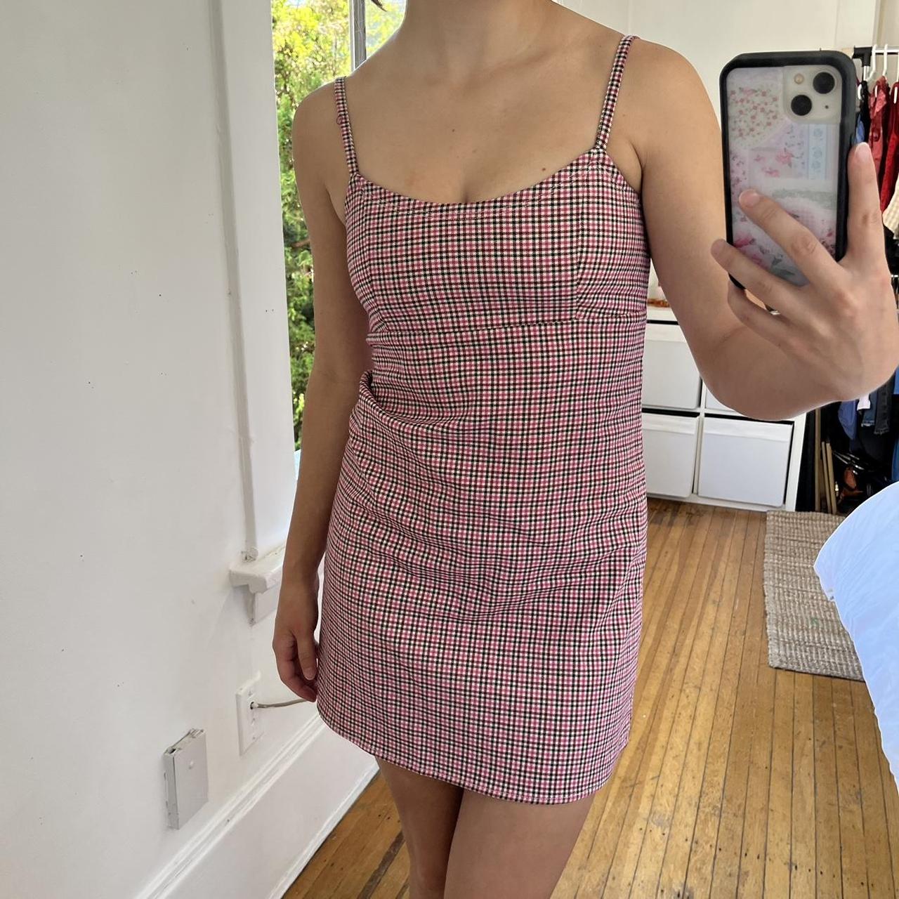 Brandy Melville PinkPlaid Mini Dress, I’m