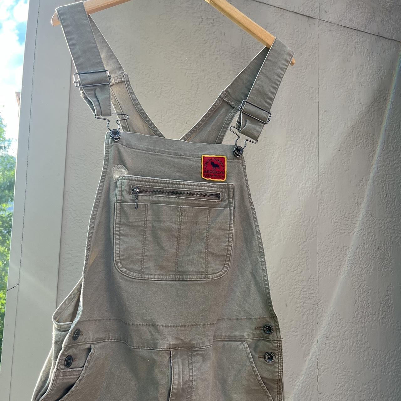 RVCA Men's Khaki Dungareesoveralls Depop